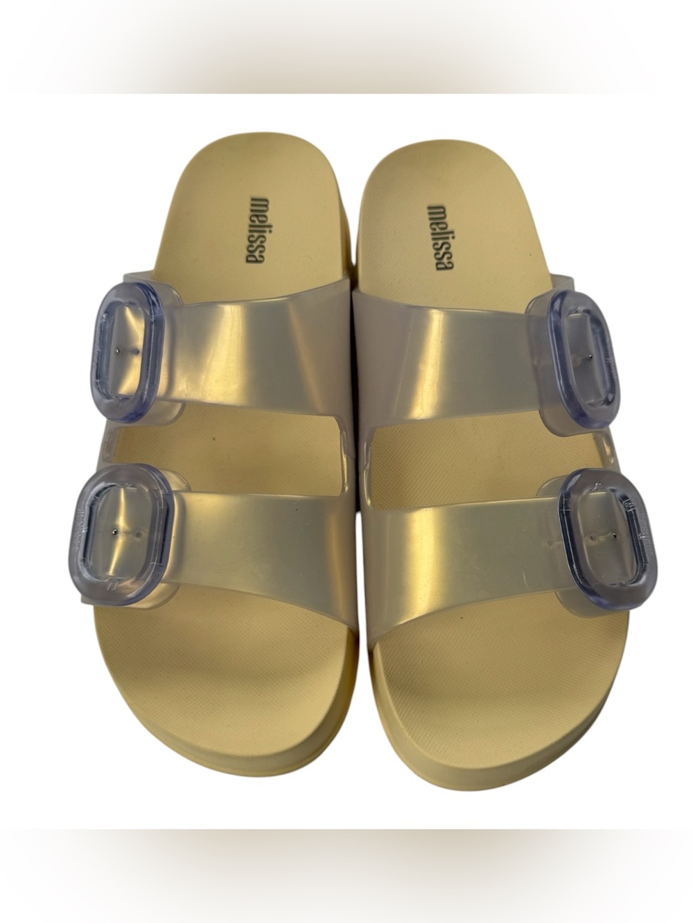 Melissa Cozy Slide AD Pearl Yellow Jelly Sandals Size 8